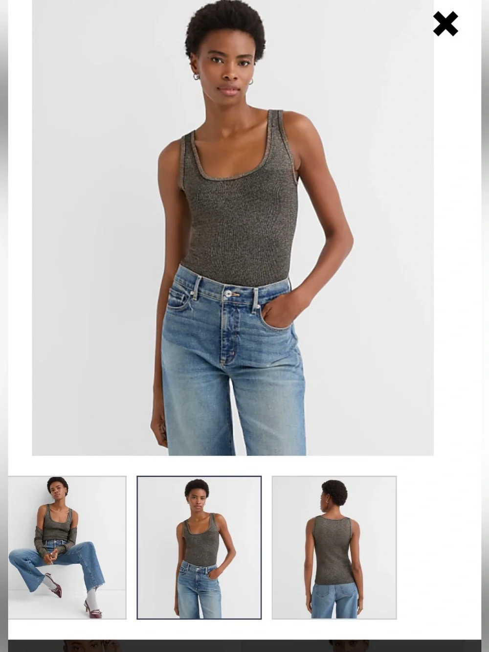 LOFT Shimmer Ribbed tank Tank - Picture 5 of 5